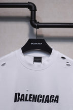 Balenciaga Distressed Logo T-Shirt Oversize