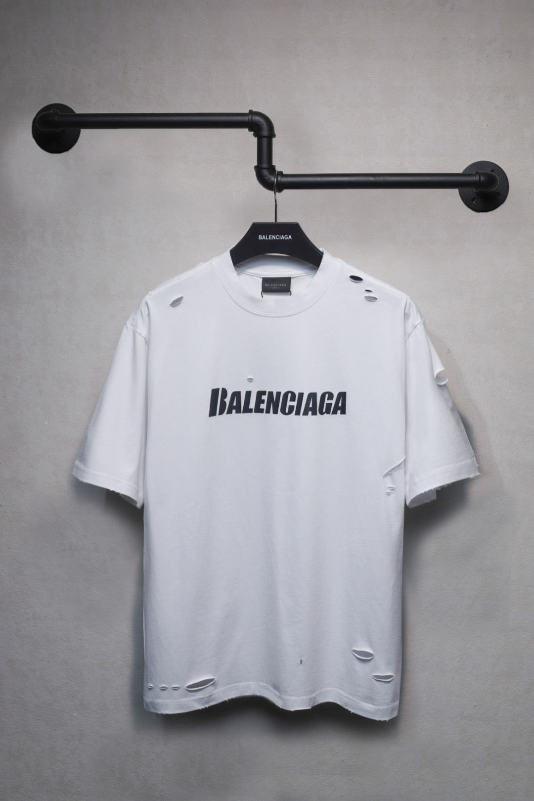 Balenciaga Distressed Logo T-Shirt Oversize