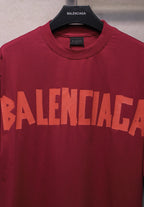 Balenciaga Tape Type Red T-Shirt Oversize