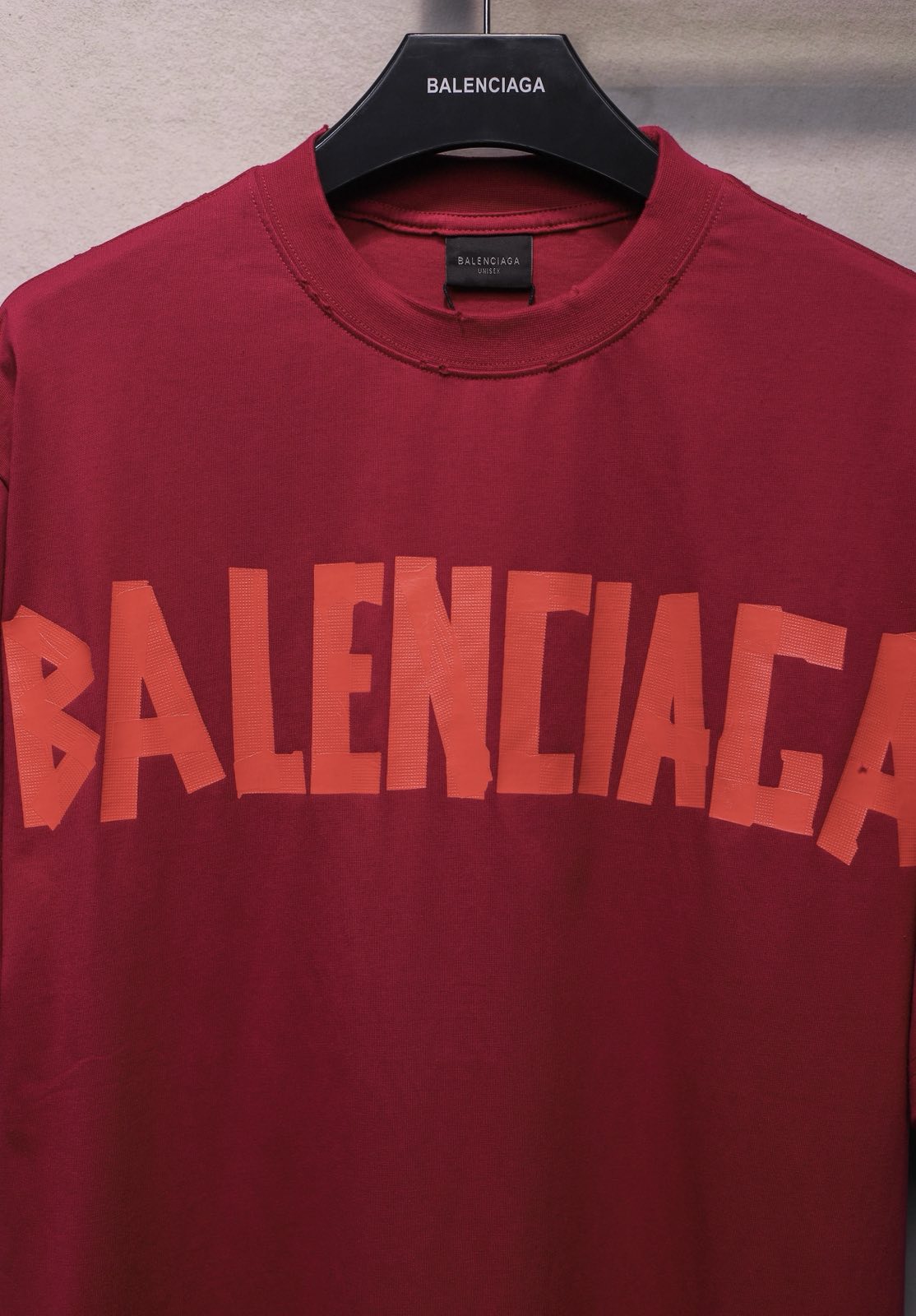 Balenciaga Tape Type Red T-Shirt Oversize