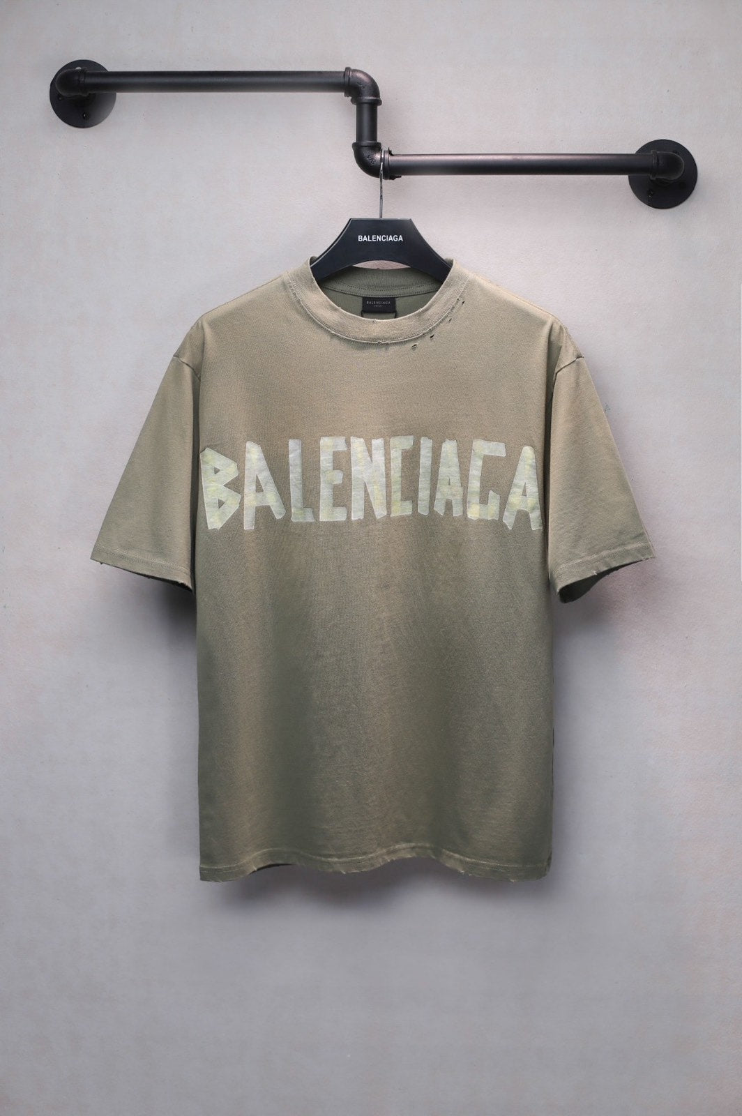 Balenciaga Tape Type Green T-Shirt Oversize