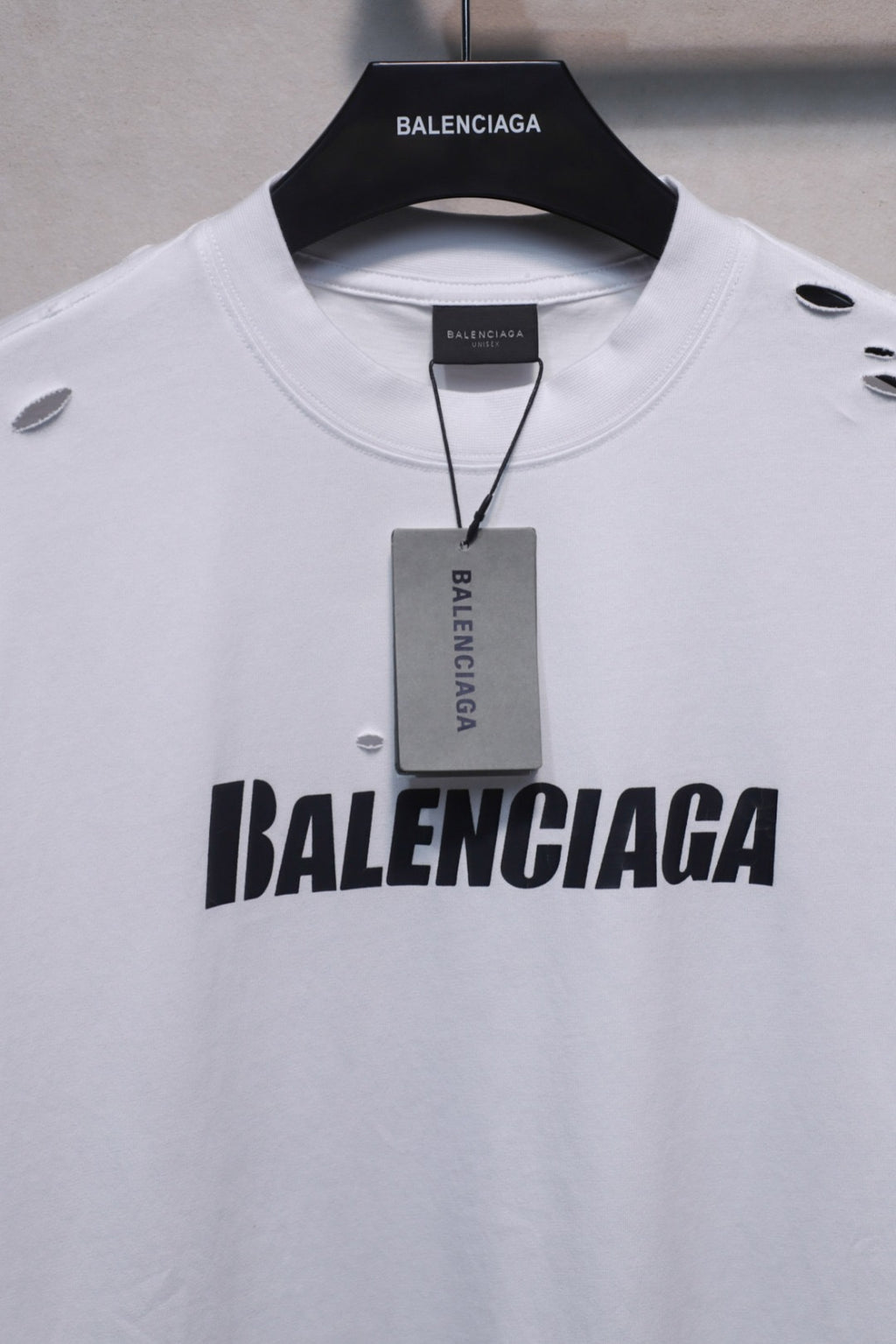 Balenciaga Distressed Logo T-Shirt Oversize