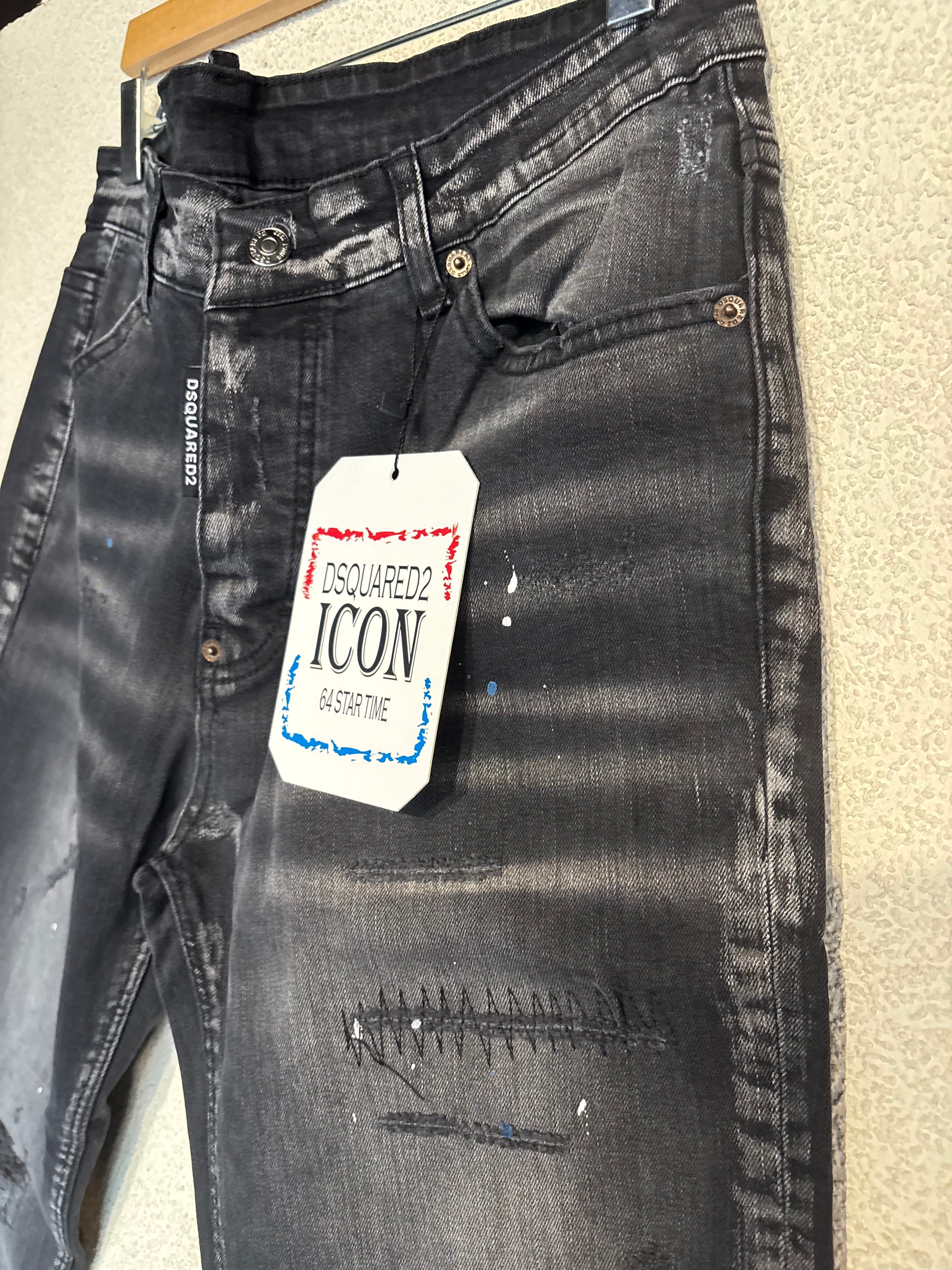 Dsquared2 Black Ripped Jeans