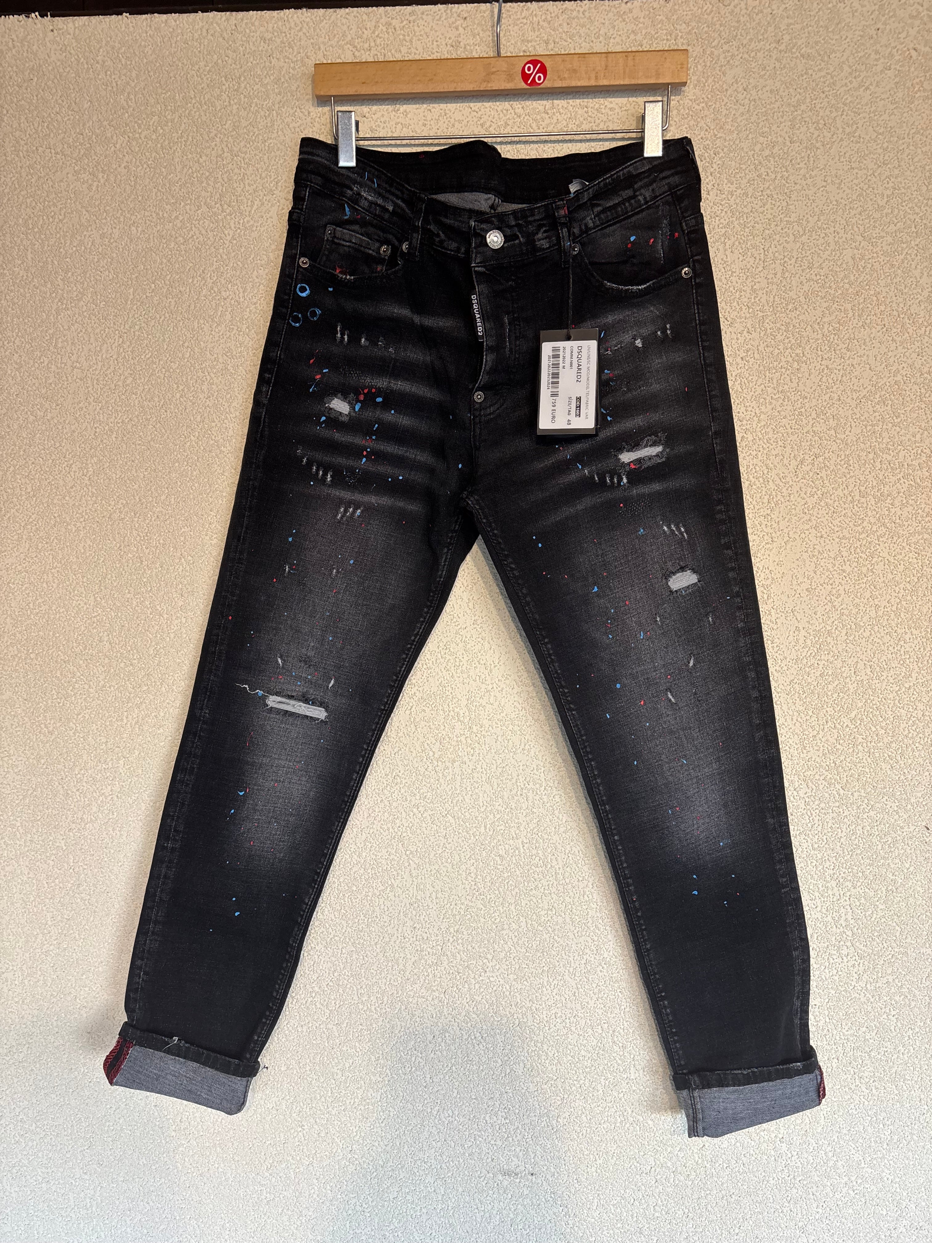 Dsquared2 Black Cropped Denim