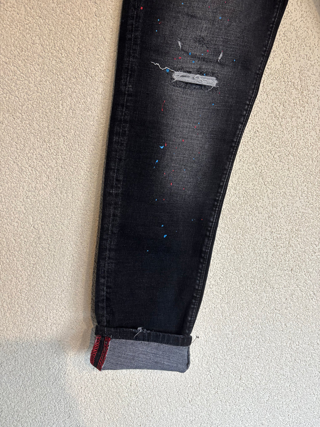 Dsquared2 Black Cropped Denim