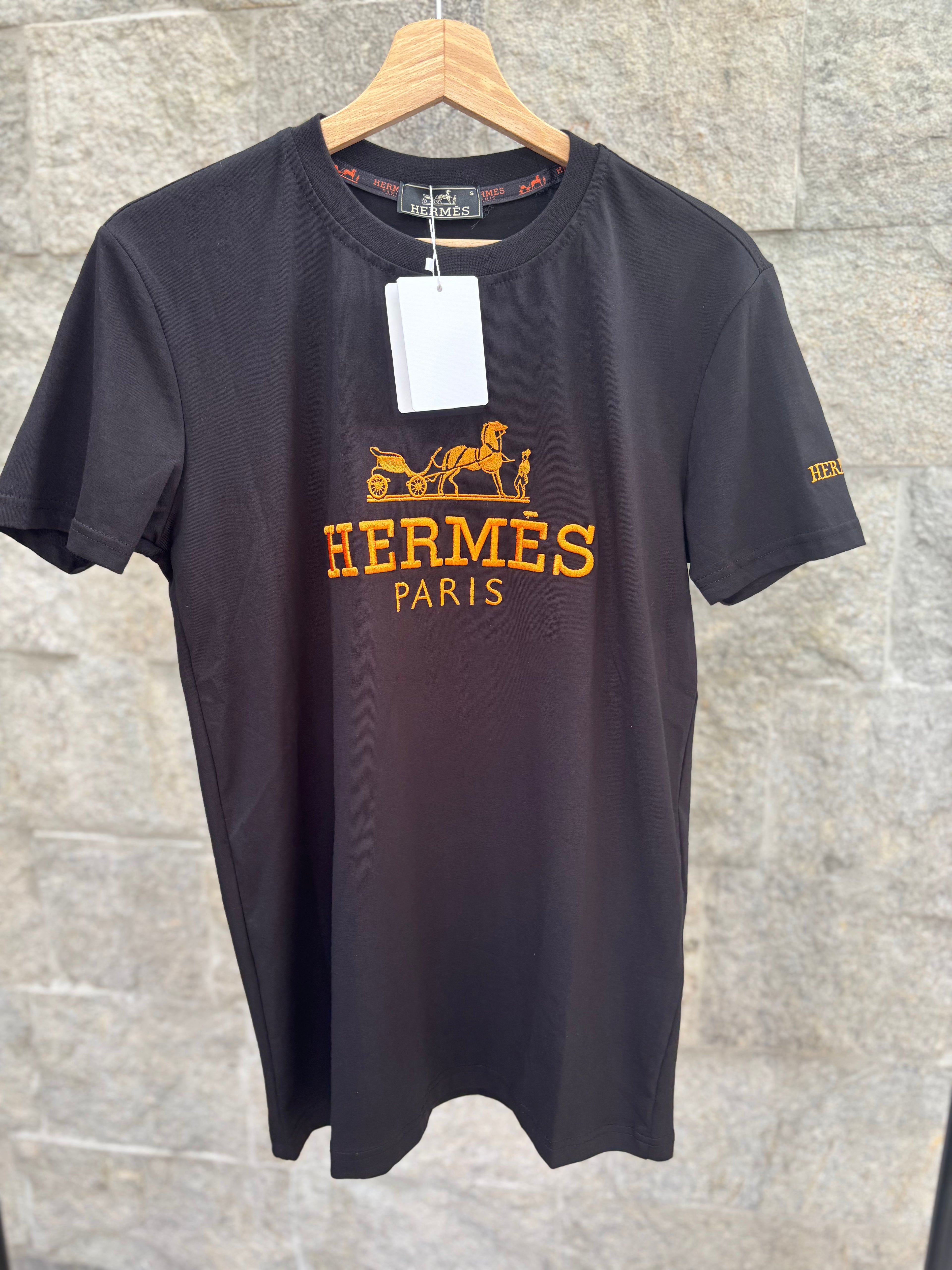 Hermes T-Shirt с оранжева бродерия Slim-Fit