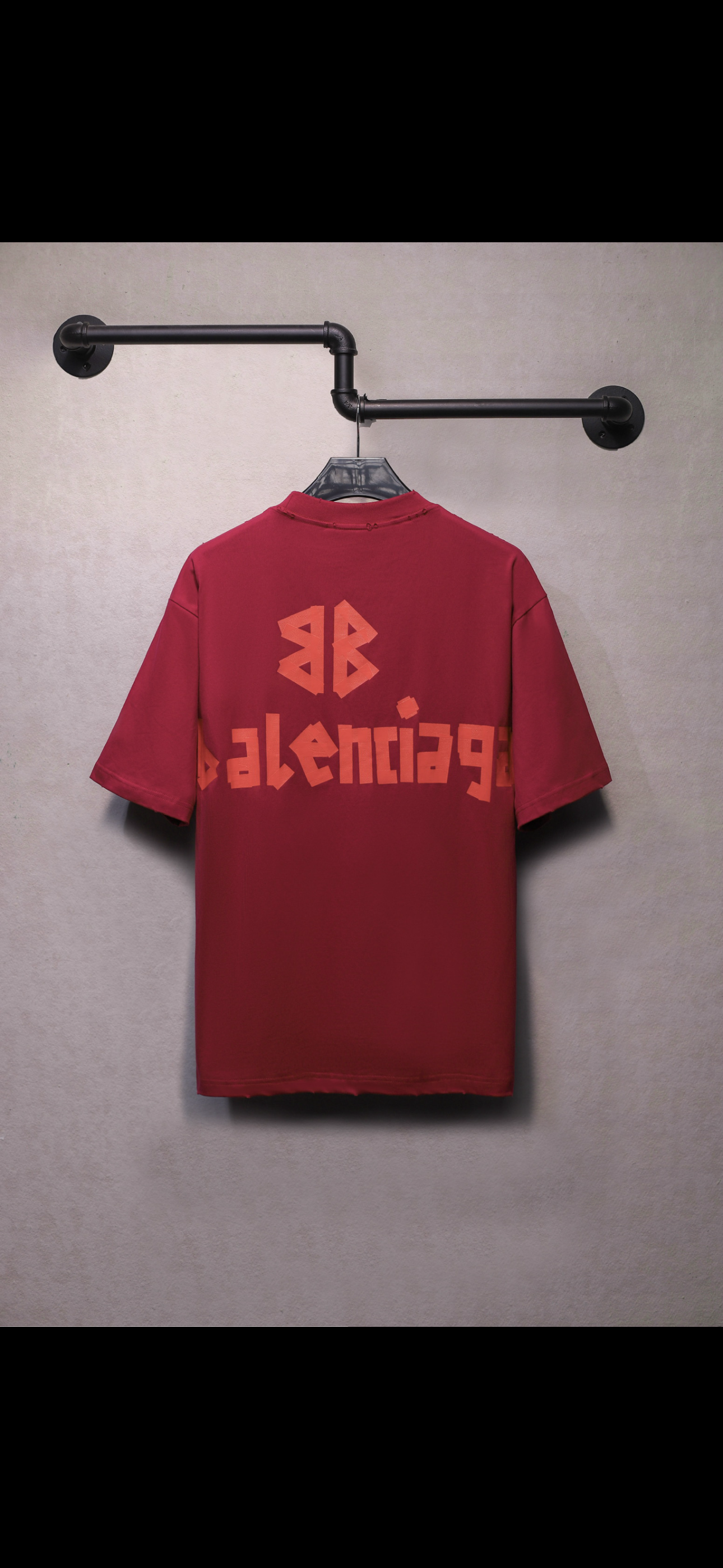 Balenciaga Tape Type Red T-Shirt Oversize